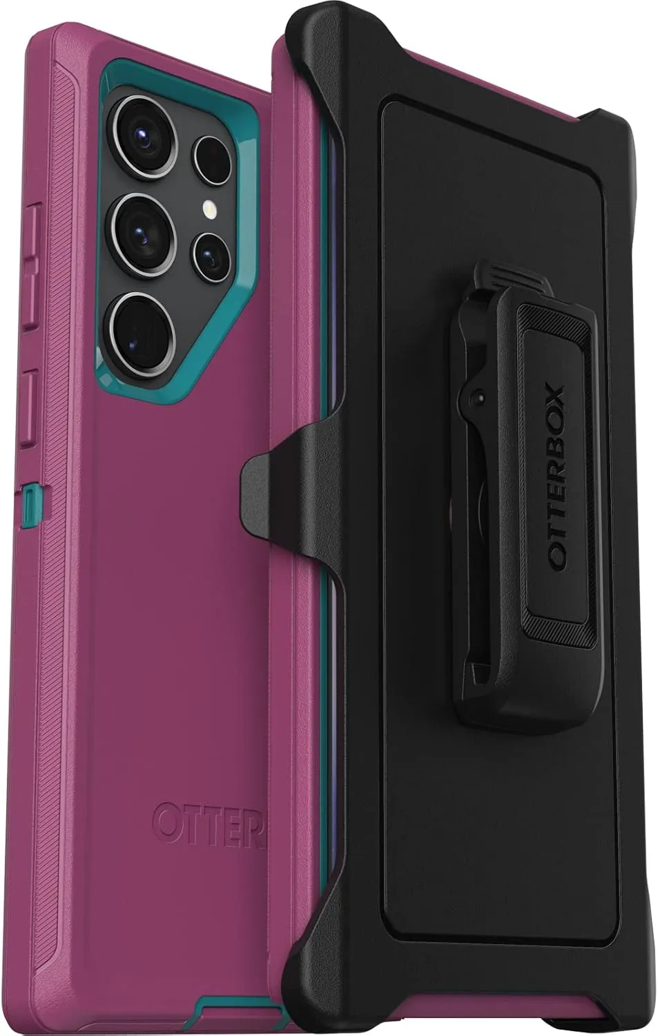 OtterBox Galaxy S23 Ultra Defender Series Case - Canyon Sun (Pink), Rugged & Durable, with Port Protection, Includes Holster Clip Kickstand