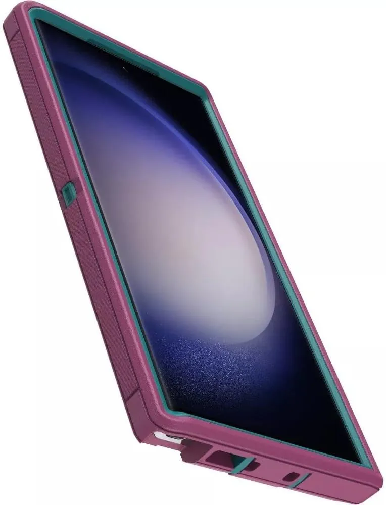 OtterBox Galaxy S23 Ultra Defender Series Case - Canyon Sun (Pink), Rugged & Durable, with Port Protection, Includes Holster Clip Kickstand