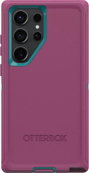 OtterBox Galaxy S23 Ultra Defender Series Case - Canyon Sun (Pink), Rugged & Durable, with Port Protection, Includes Holster Clip Kickstand