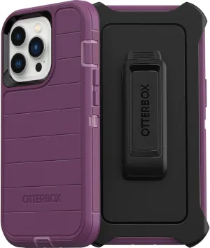 OtterBox iPhone 13 Pro (ONLY) Defender Series Pro Case - Happy Purple, screenless, Rugged & Durable, with Port Protection, Includes Holster Clip Kickstand