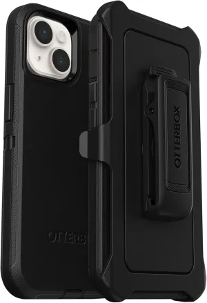 OtterBox iPhone 14 & iPhone 13 Defender Series Case - Black, Rugged & Durable, with Port Protection, Includes Holster Clip Kickstand