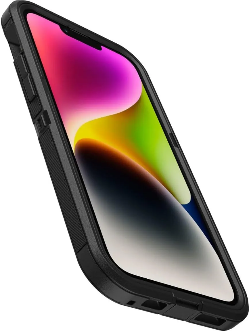 OtterBox iPhone 14 & iPhone 13 Defender Series Case - Black, Rugged & Durable, with Port Protection, Includes Holster Clip Kickstand