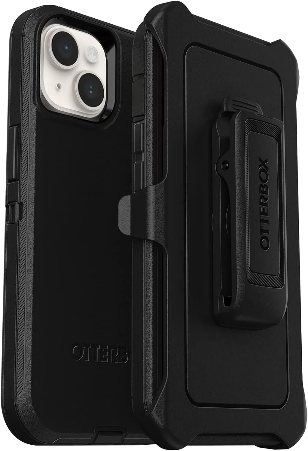 OtterBox iPhone 14 & iPhone 13 Defender Series Case - Black, Rugged & Durable, with Port Protection, Includes Holster Clip Kickstand