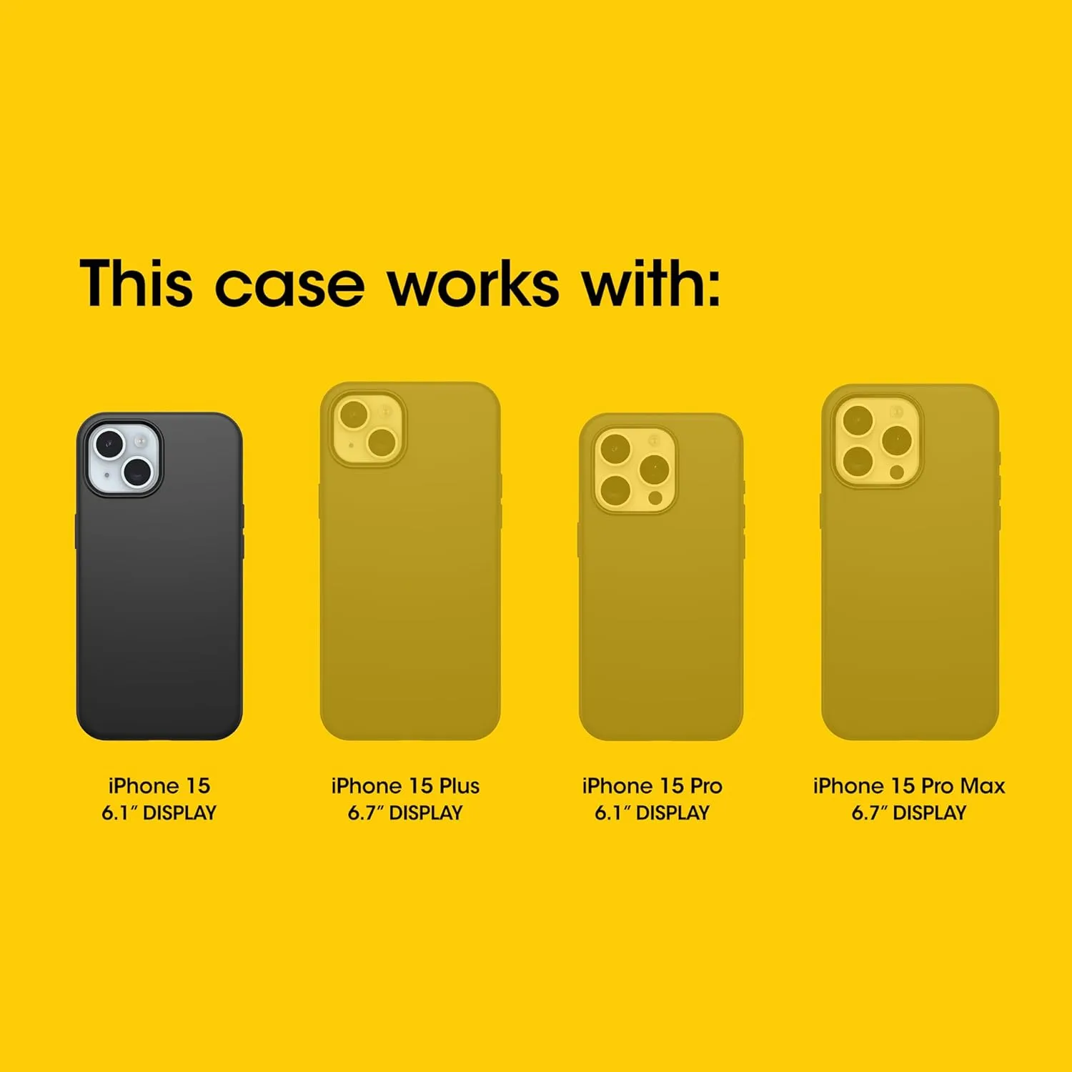 OtterBox iPhone 15, iPhone 14, and iPhone 13 Defender Series Case - BLACK, screenless, rugged & durable, with port protection, includes holster clip kickstand