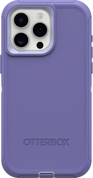 OtterBox iPhone 15 Pro MAX (Only) Defender Series Case - Mountain Majesty (Purple), screenless, Rugged & Durable, with Port Protection, Includes Holster Clip Kickstand