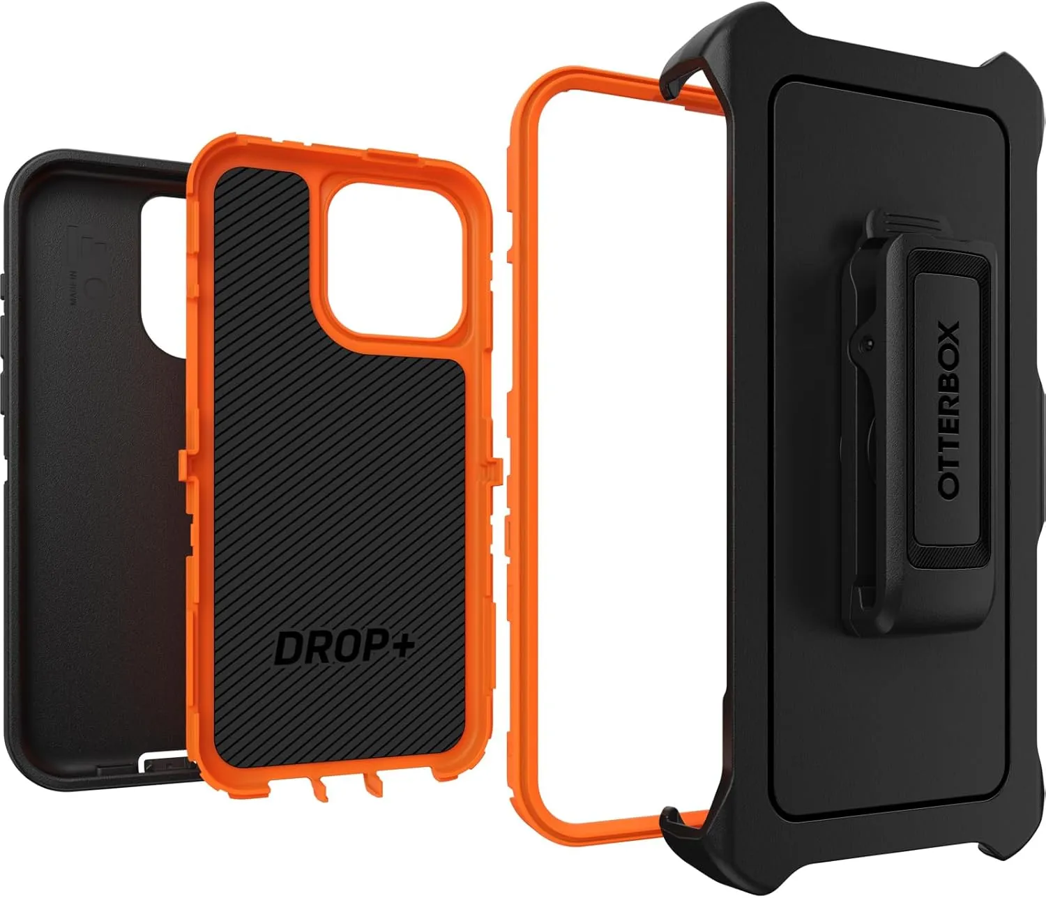 OtterBox iPhone 15 Pro MAX (Only) Defender Series Case - Realtree Edge (Blaze Orange/Black/RT Edge), Rugged & Durable, with Port Protection, Includes Holster Clip Kickstand