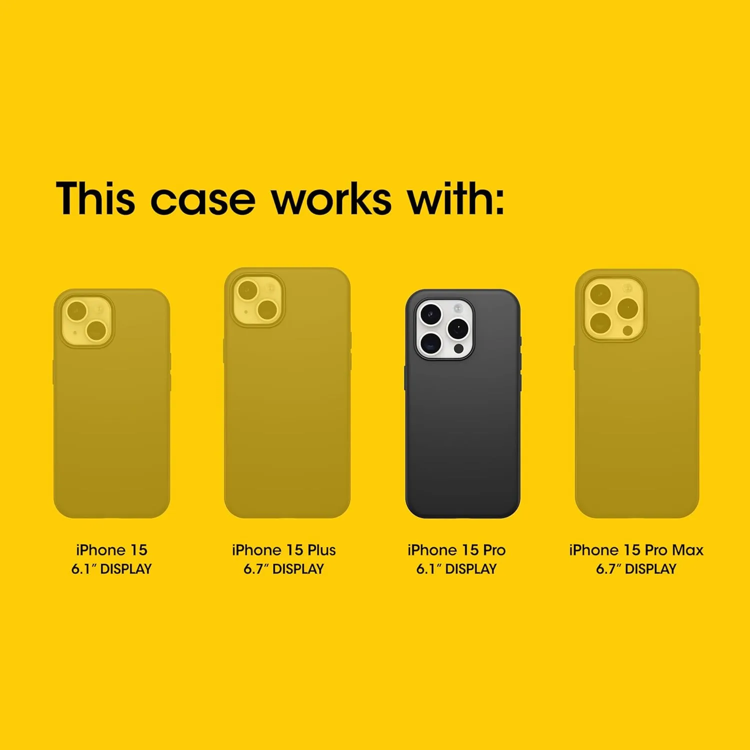 OtterBox iPhone 15 Pro (Only) Defender Series Case - Black, screenless, Rugged & Durable, with Port Protection, Includes Holster Clip Kickstand