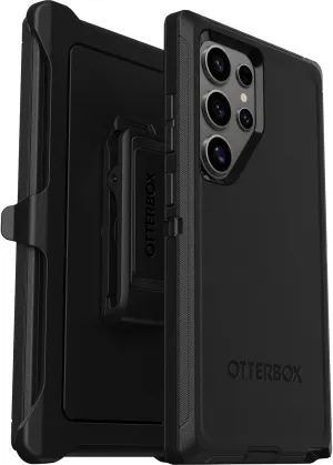 OtterBox Samsung Galaxy S24 Ultra Defender Series Case - Black, Rugged & Durable, with Port Protection, Includes Holster Clip Kickstand