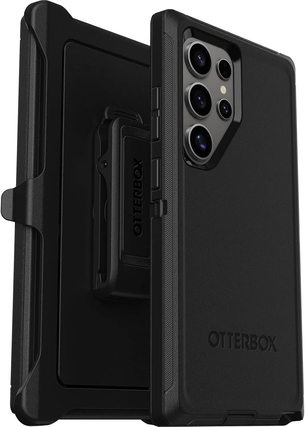 OtterBox Samsung Galaxy S24 Ultra Defender Series Case - Black, Rugged & Durable, with Port Protection, Includes Holster Clip Kickstand