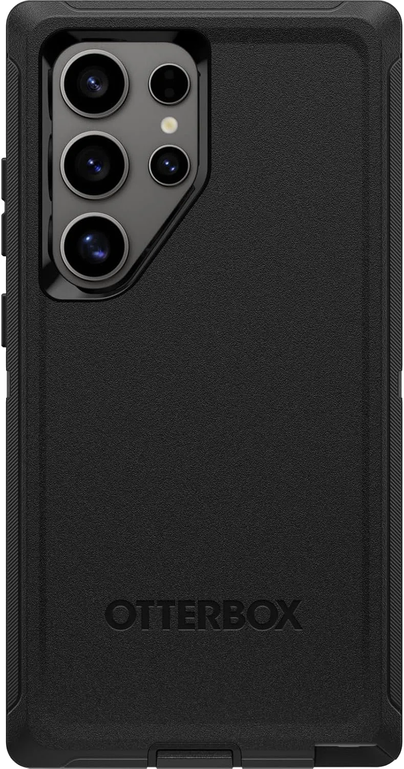 OtterBox Samsung Galaxy S24 Ultra Defender Series Case - Black, Rugged & Durable, with Port Protection, Includes Holster Clip Kickstand