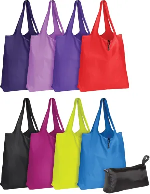 Oxford Reusable Grocery, 8 Pack of Checkout, Machine Washable, Large 16" x 17" Usable Bag Space, Assorted Colours (30004), Asst