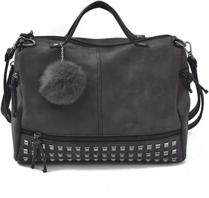 Pahajim Womens Studded Tote Handbags Top Punk Casual Shoulder Bags Hobo Rocker Satchel Purse