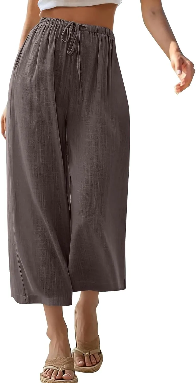 Palazzo Pants for Women Casual Comfortable Fit High Waist Casual Daily Outing Pants Petite Tea Party Classic Trousers