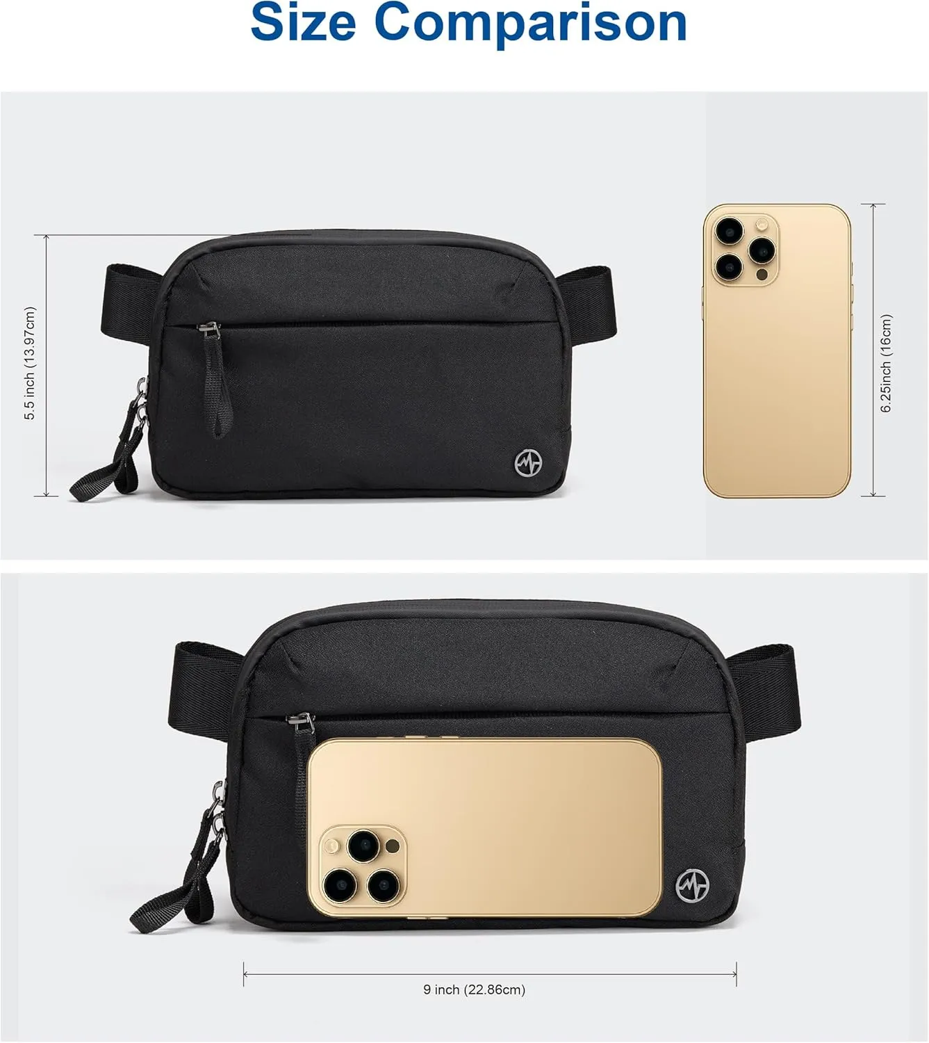 Pander Crossbody Sling Bag for Travel, Outdoor, and Everyday Use – Adjustable Strap, Lightweight Shoulder Bag, Black