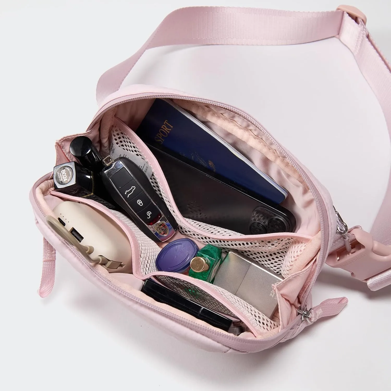Pander Crossbody Sling Bag for Travel, Outdoor, and Everyday Use – Adjustable Strap, Lightweight Shoulder Bag, Pink