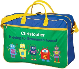 Personalized Boys Going to Grandma's Tote – Fun gift from Grandma – Present for Grandson Customize with Childs Name – Blue and Green