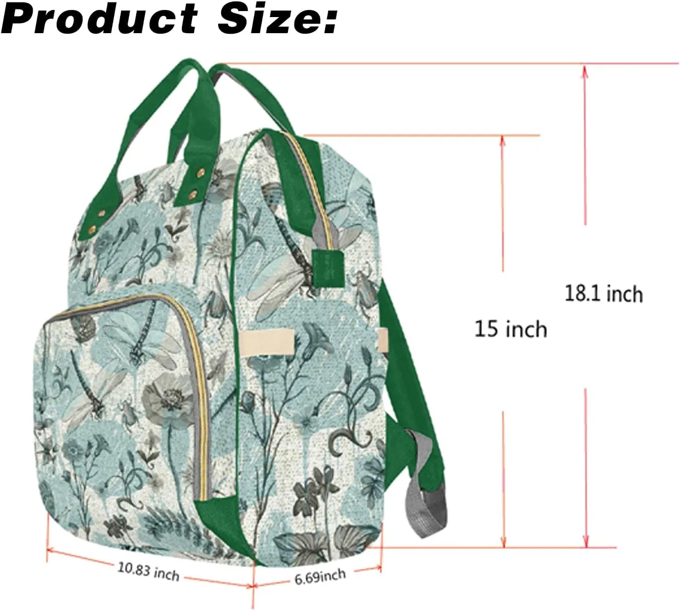 Personalized Custom Mommy Baby Backpack, Custom Name Waterproof Diaper Bag, Large Capacity Multifunctional, Cute Hamster and Guinea Pig Elements, Spacious Mommy Bag