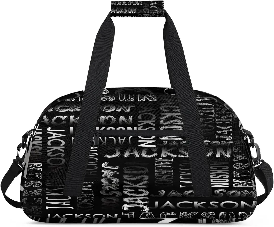 Personalized Dance Bag Duffel Bag for Girl, Custom Sport Gym Bag for Boy, Ballet Bag Weekender Bags Travel Duffel Bag Gift for Kids Gradation White Black