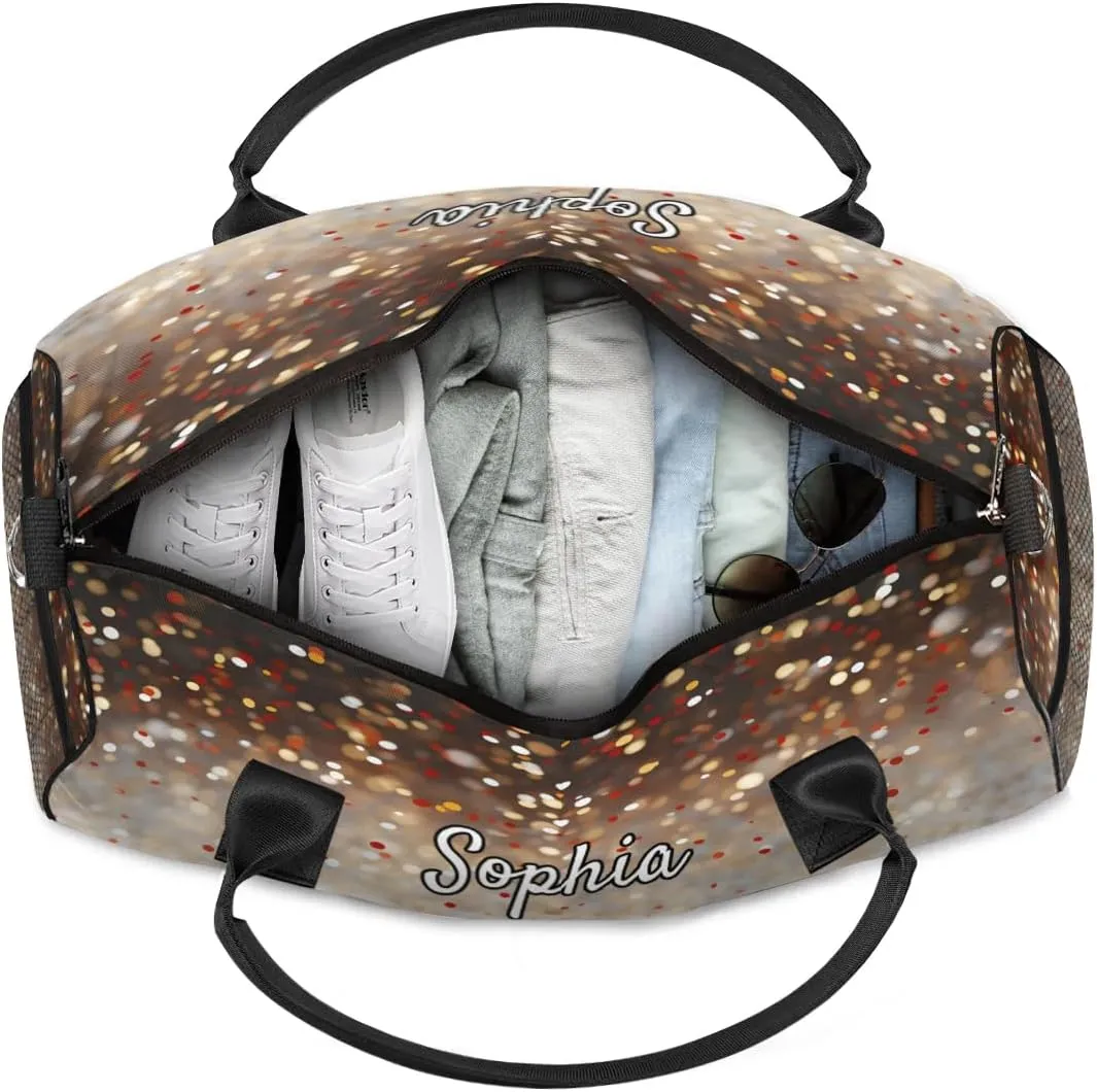 Personalized Dance Bag Gym Bags, Custom Neme Dance Ballet Sports Duffel Bags Weekender Bags Custom Travel Duffel Bag Bag Glitters Colourful