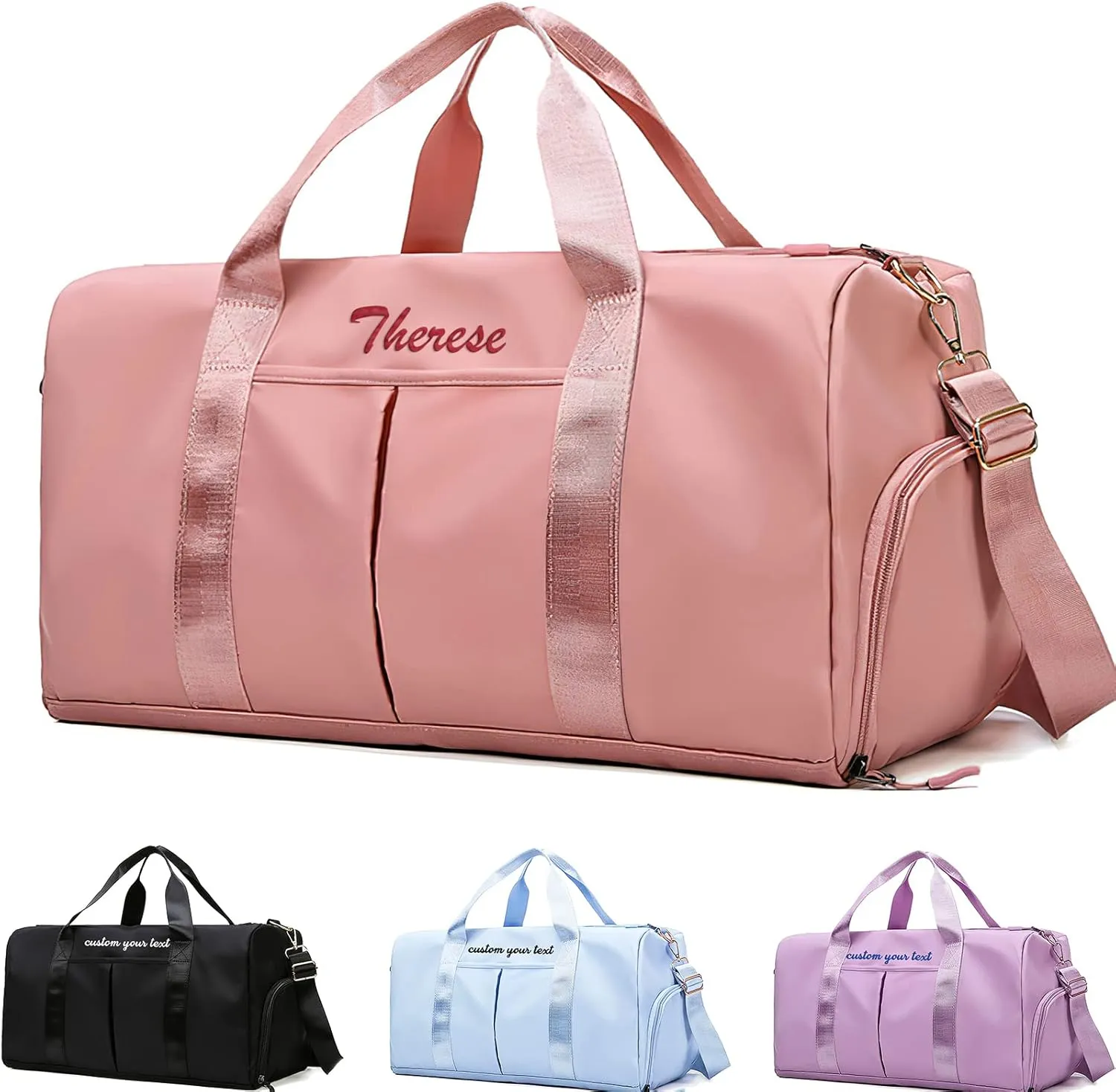 Personalized Duffel Bag for Travel with Name Custom Gym Bag Embroidered Weekender Bags Customized Overnight Bag for Women Men