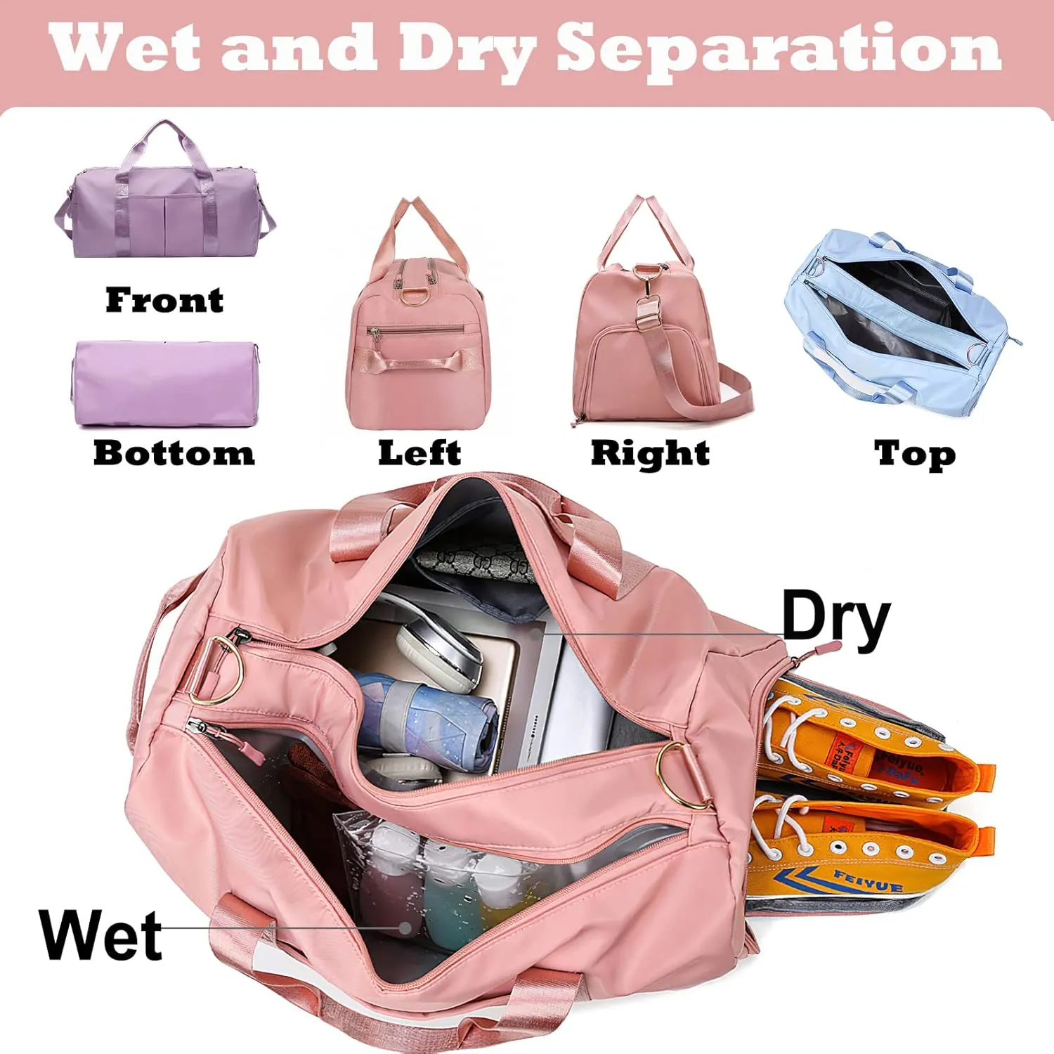 Personalized Duffel Bag for Travel with Name Custom Gym Bag Embroidered Weekender Bags Customized Overnight Bag for Women Men