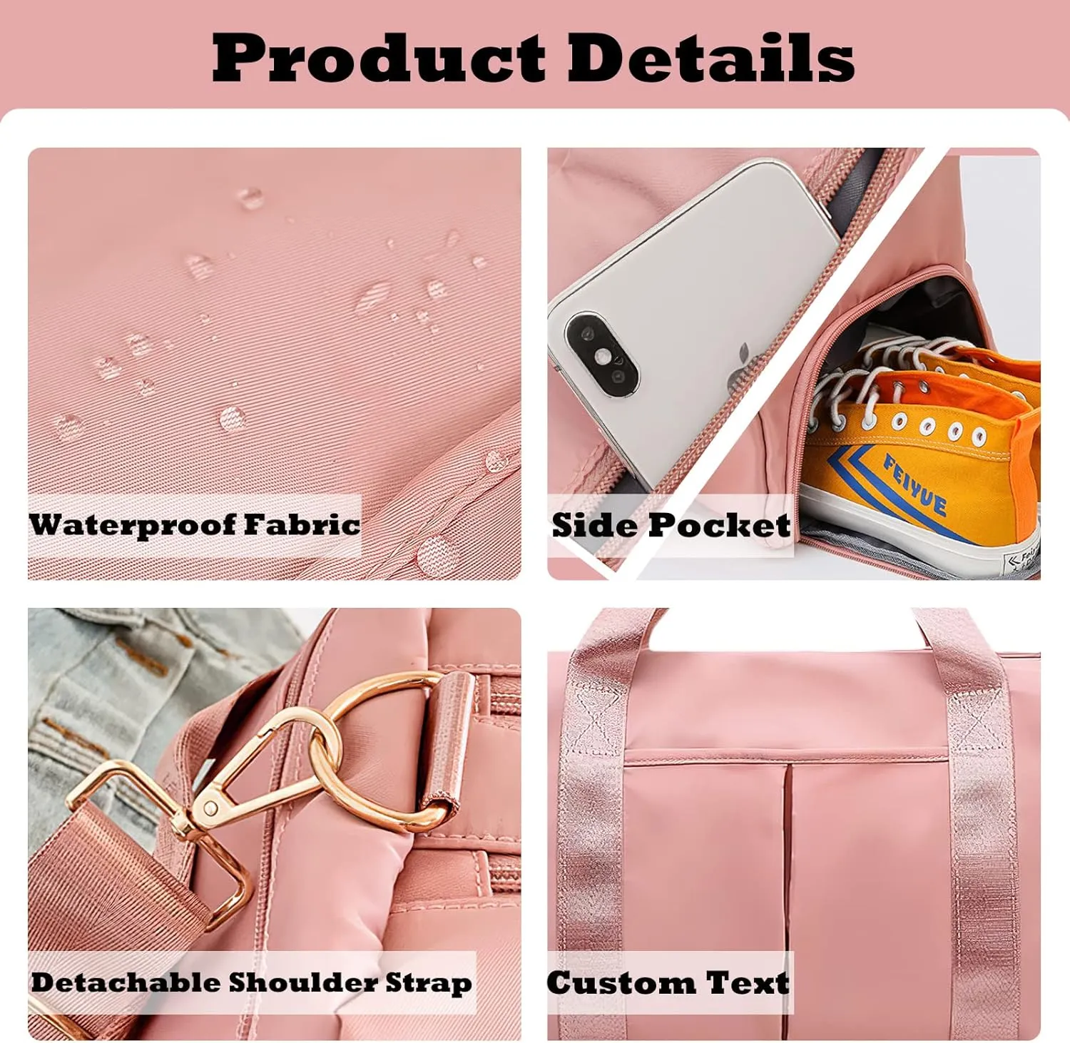 Personalized Duffel Bag for Travel with Name Custom Gym Bag Embroidered Weekender Bags Customized Overnight Bag for Women Men