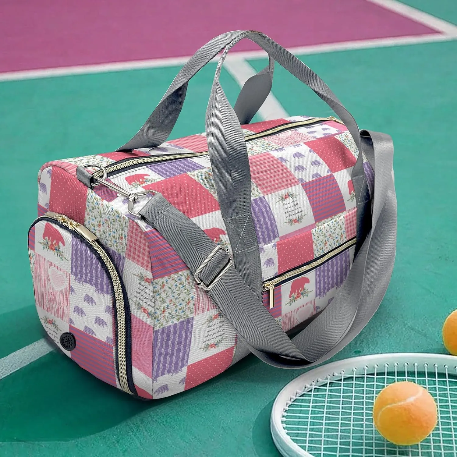 Personalized Duffel Bag Wild One Bear Pink Green Function Meets Fashion: Travel Bags for Fitness Journey
