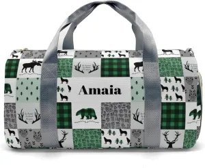 Personalized Duffel Bag Woodland Deer Bear Wolf Forest Pack Your Passion: Travel Bags for Sports and Fitness Gear