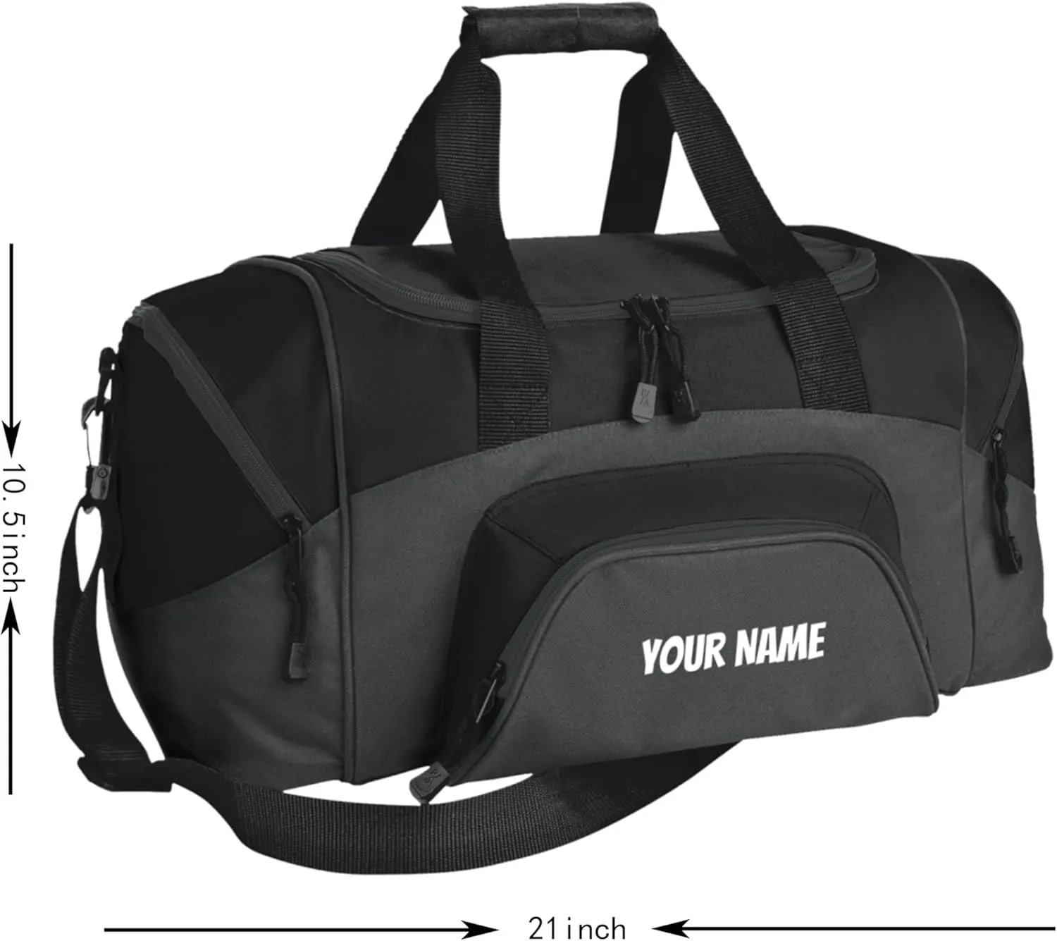 Personalized Duffle Bag Custom Gym Embroidered Bags with Your Name Text for Travel Sports Dance Overnight Bag for Men and Women-Hunter Green/Grey
