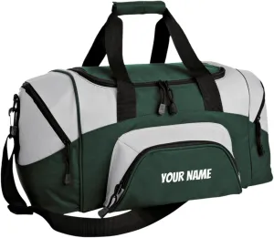Personalized Duffle Bag Custom Gym Embroidered Bags with Your Name Text for Travel Sports Dance Overnight Bag for Men and Women-Hunter Green/Grey
