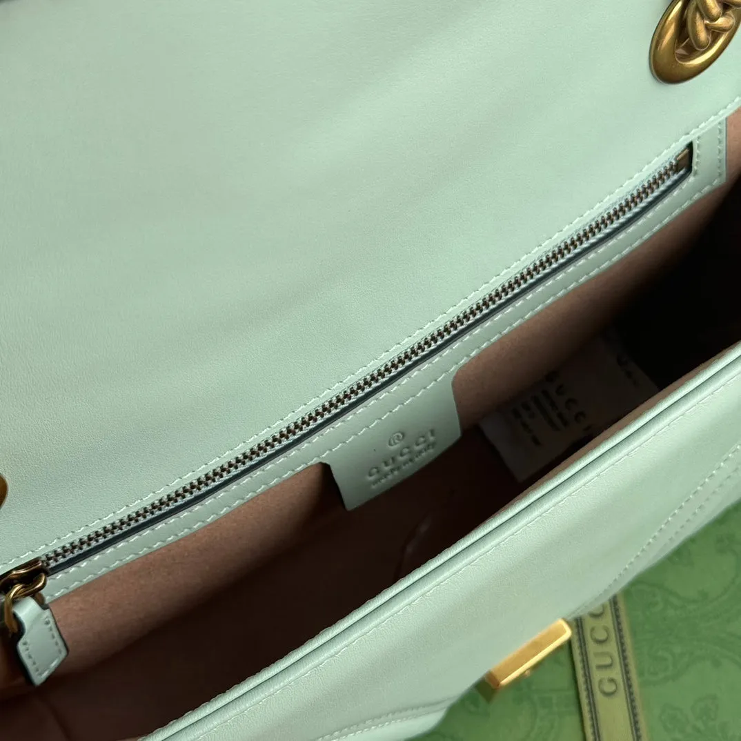 Personalized hardware gold turquoise gg calfskin Convenient delivery 26cm Gucci marmont