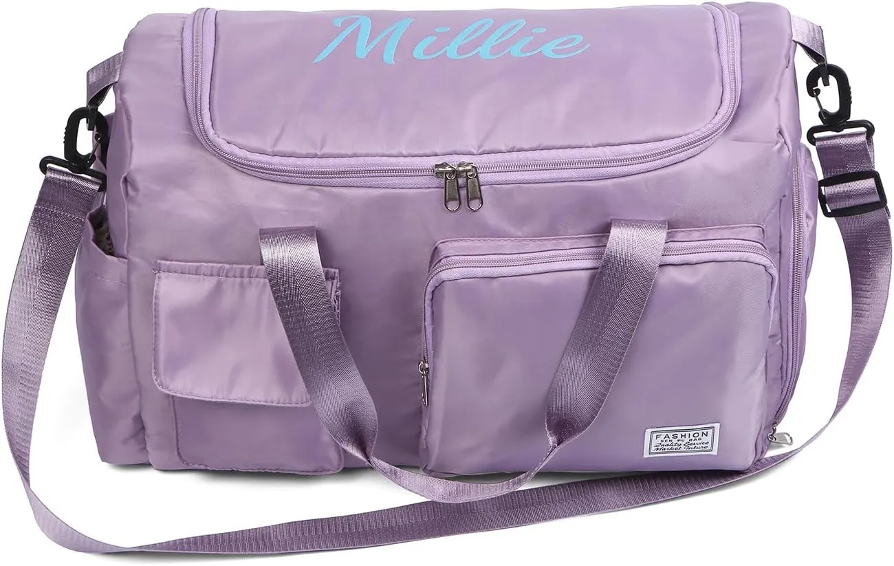 Personalized Large Capacity Travel Duffel Bag - Custom Name Sport Gym Bag with Wet Dry Pockets Weekend Travel Bag Gifts for Women Men Husband Dad Son Wife for Anniversary Christmas (style 2)