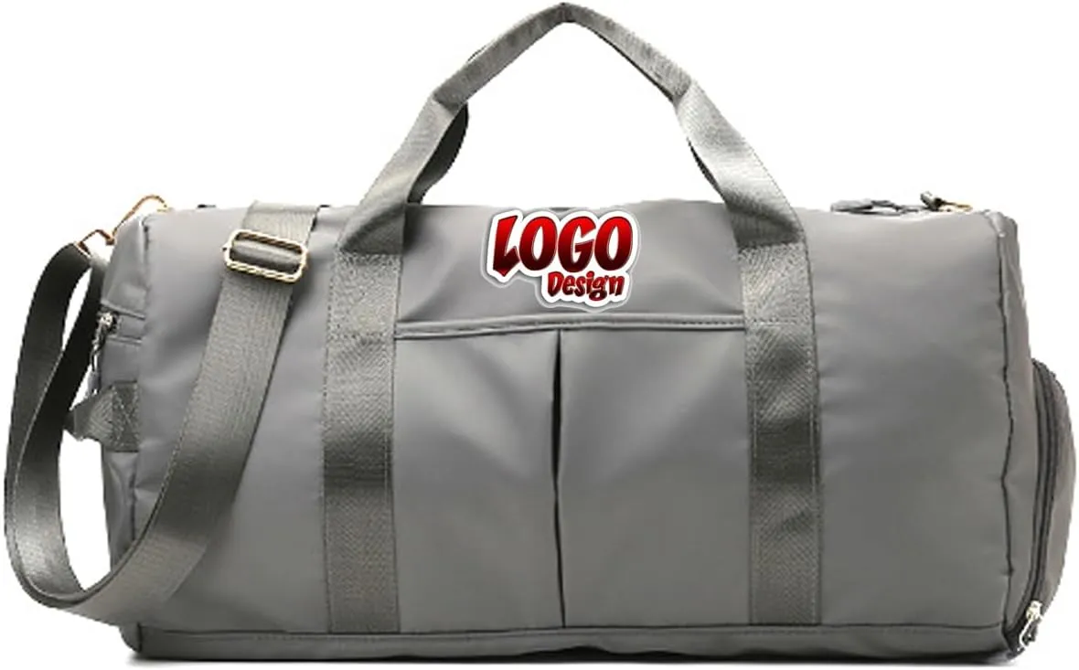 Personalized Logo Duffel Travel Bag Custom Embroidered Name Custom Sports Gym Bags Customized Dance Bag with Wet Dry Pockets & Shoe Weekender Overnight Bridesmaid Gift