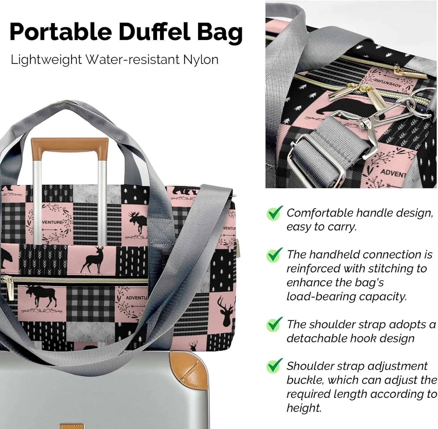 Personalized Name Duffel Bag Adventure Wild One Deer Bear Ultimate Travel Bags: Your Companion for Every Adventure