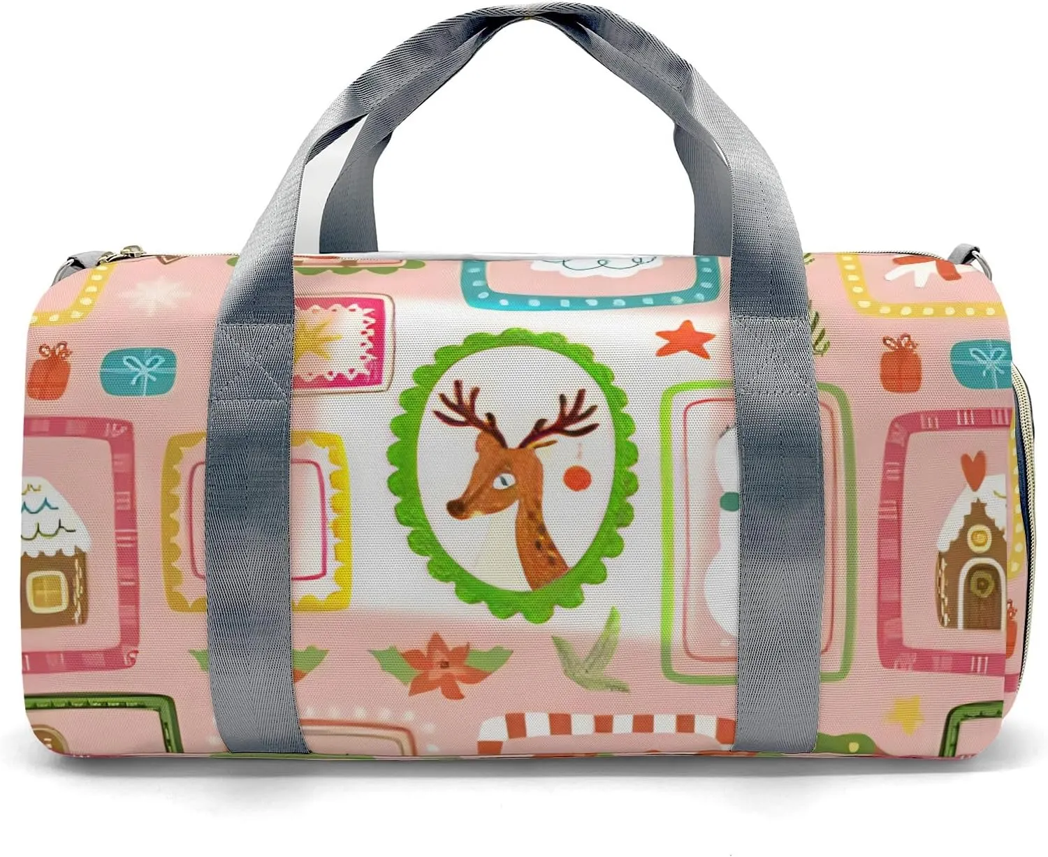 Personalized Name Duffel Bag Cute Aninals Elk On-the-Go Fitness: Travel Bags Designed for Active Living