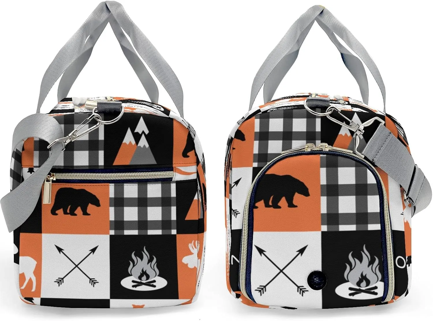 Personalized Name Duffel Bag Wild Animal Owl Plaid Ultimate Travel Bags: Your Companion for Every Adventure