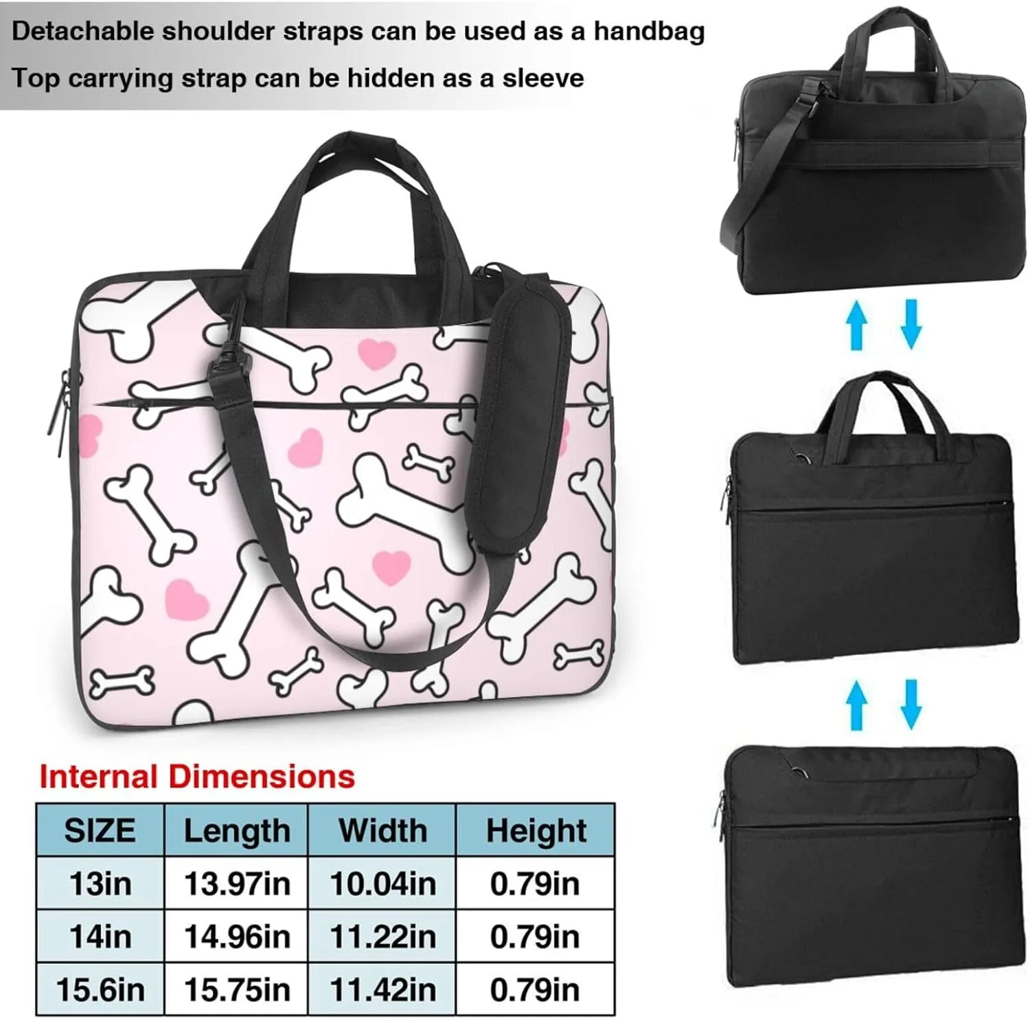 Pet French Bulldog Laptop Bag Classic Slim Briefcase Messenger Bag, Spacious, Ergonomic