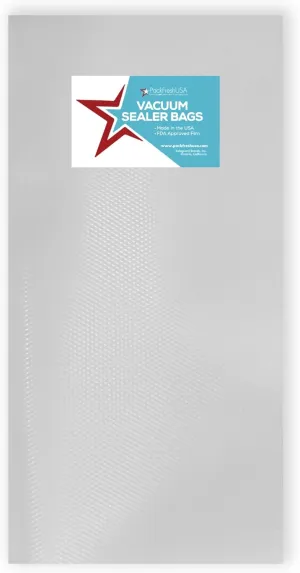Pint Vacuum Sealer Bags (6" x 12") - Pre-Cut - Heat Sealable - Heavy Duty - Commercial Grade - Meal Prep - Sous Vide - Made in USA - 100 Pack