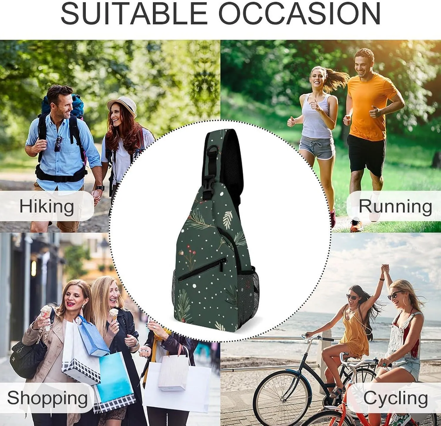 Plant Shape Sling Bag Crossbody Bags Cross Body Bag Fanny Packs Chest Bags Sling Purses for Travel