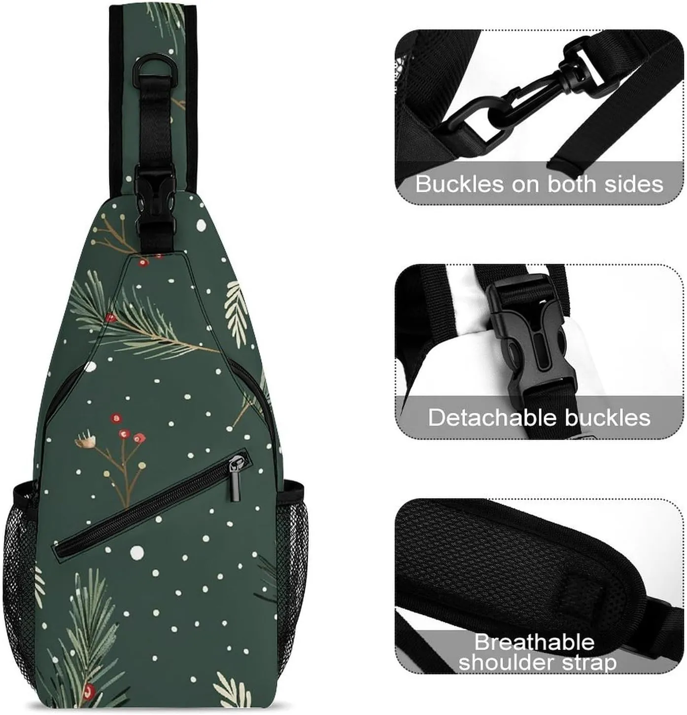 Plant Shape Sling Bag Crossbody Bags Cross Body Bag Fanny Packs Chest Bags Sling Purses for Travel