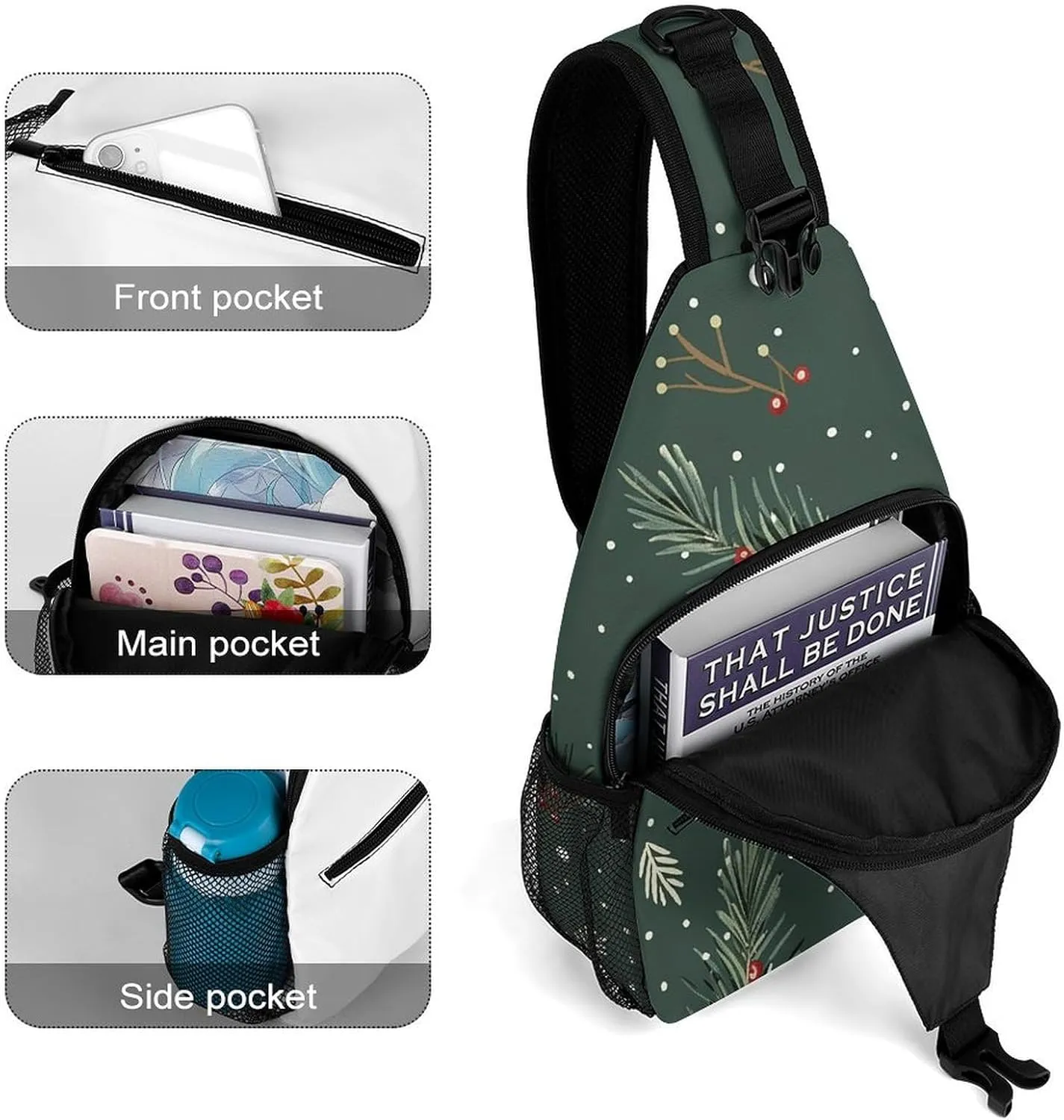 Plant Shape Sling Bag Crossbody Bags Cross Body Bag Fanny Packs Chest Bags Sling Purses for Travel