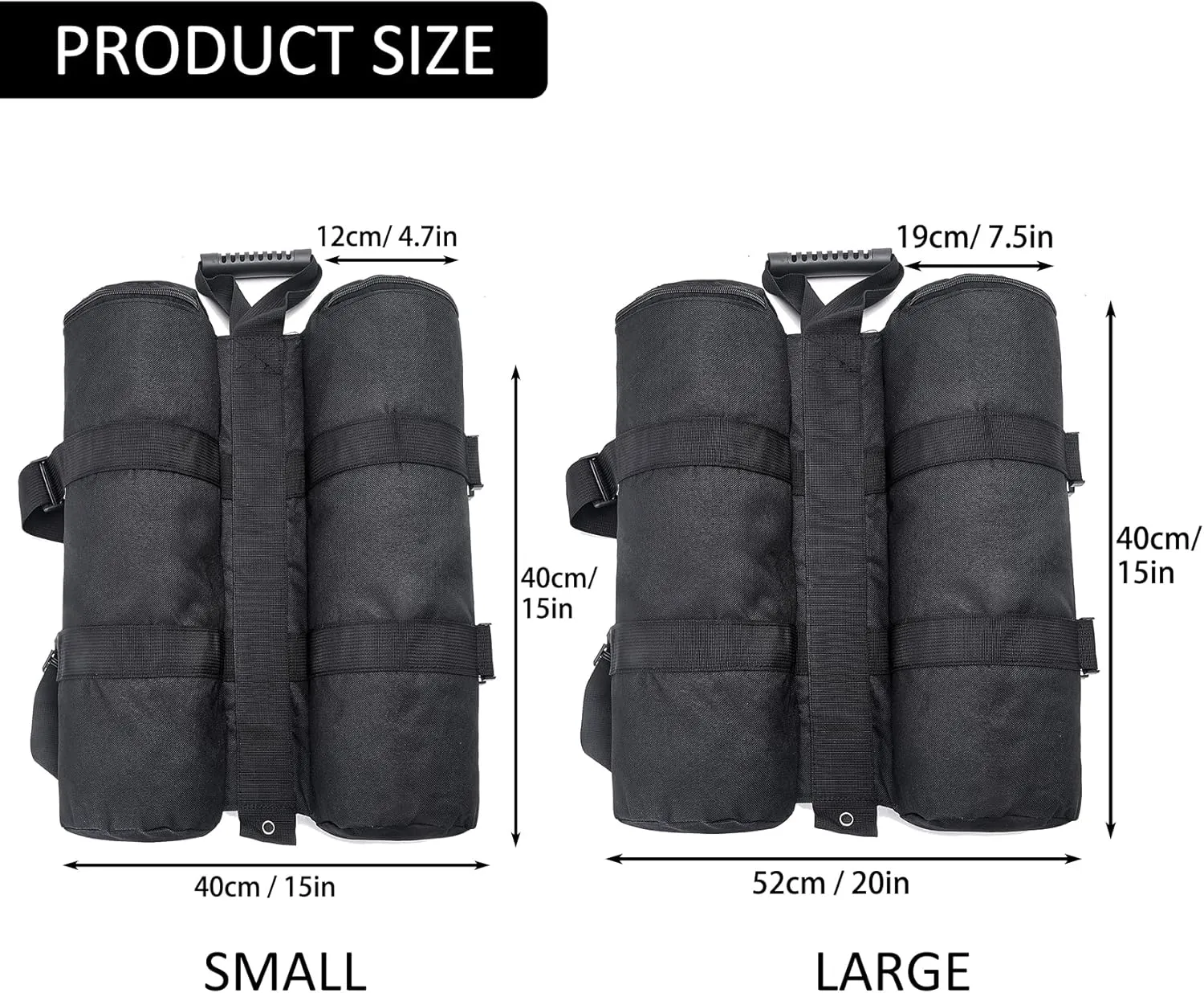 Plus Size Canopy Weight Bags(240 lbs) Set of 4, Heavy Duty Leg Gazebo Large Weights Sand Bags for Pop up Canopy Tent, Instant Outdoor Sun Shelter, Patio Umbrella