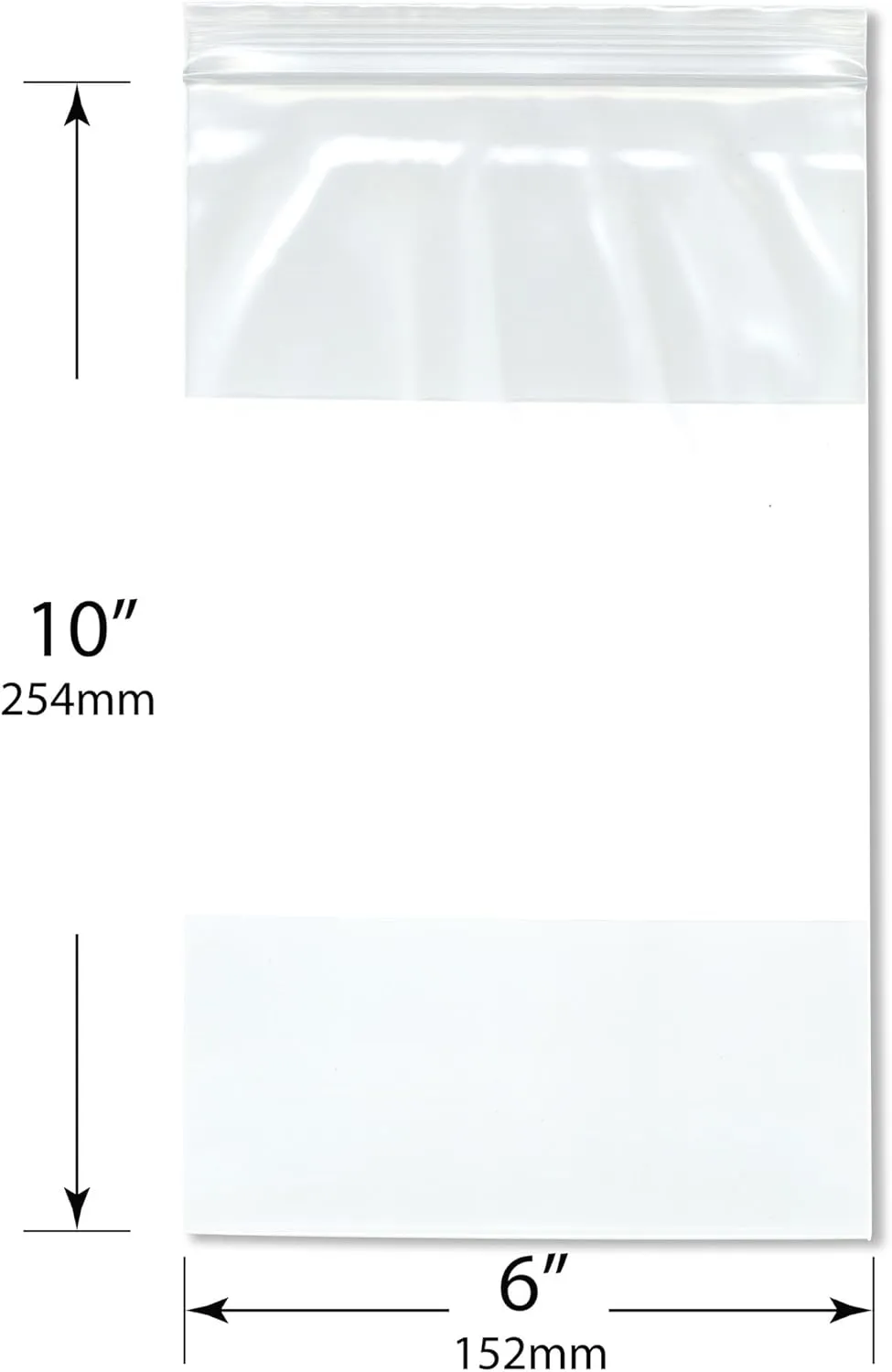 Plymor 6" x 10" (Pack of 200), 4 Mil Heavy Duty White-Block Zipper Reclosable Plastic Bags