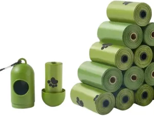 Poop Bags for Dogs, Rolls With Dispenser, With Osmanthus Aroma 18 rolls, 270 Count, Leak-Proof and Durable, Easy Tear-Off Rolls for Convenient Cleaning