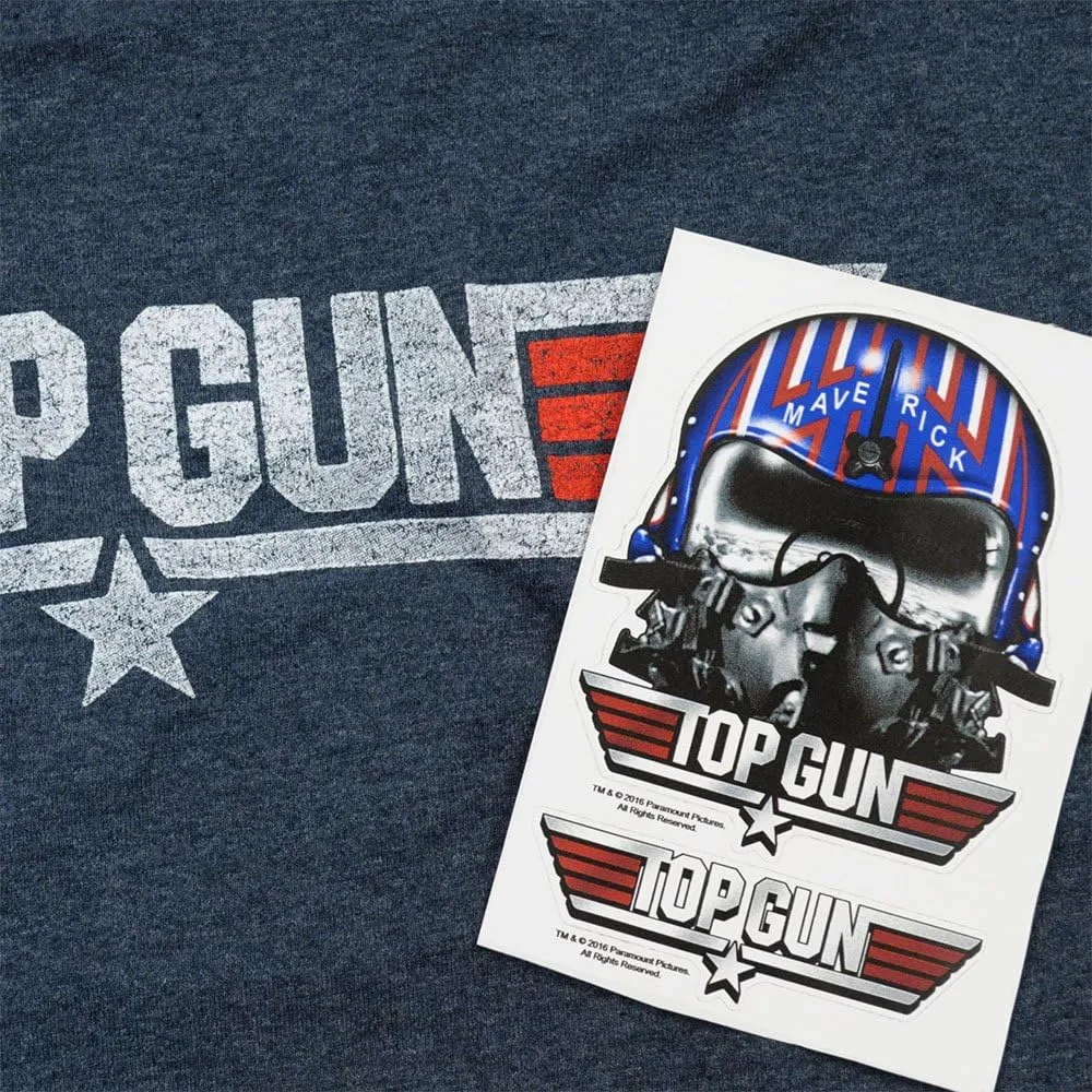 Popfunk Top Gun Distressed Logo T-Shirt and Stickers
