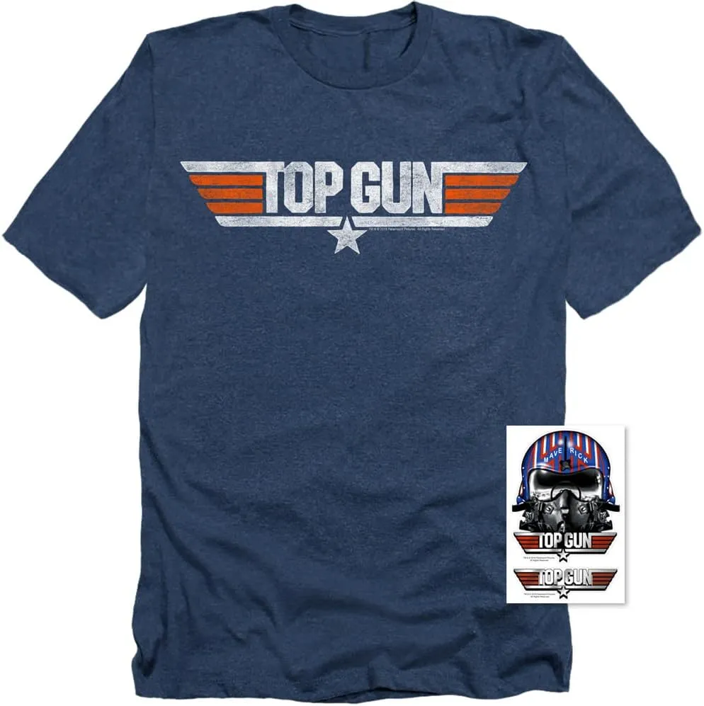 Popfunk Top Gun Distressed Logo T-Shirt and Stickers