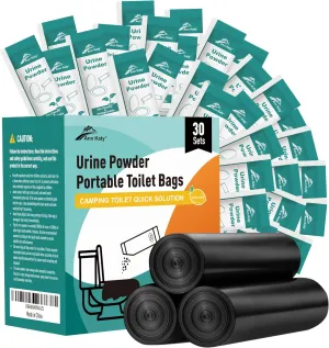 Portable Toilet Bags Drawstring 8 Gallon ，Camping Toilet Bags Toilet Trash Bags Leak-Proof, Waste Bags for Camping, Hiking, Traveling,Emergency, Outdoor Activities