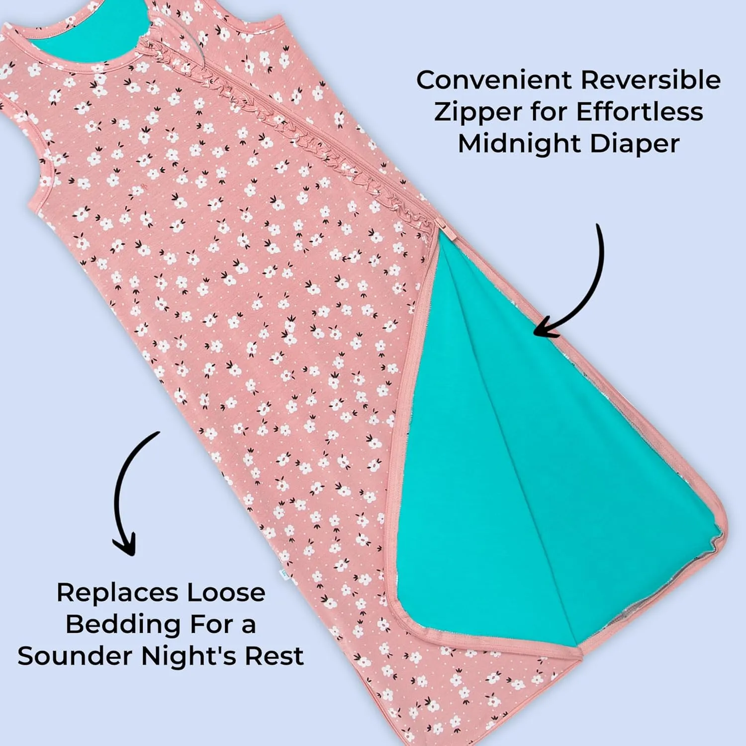 Posh Peanut Baby Sleep Sacks - Sleeveless Swaddle Sacks & Sleeping Bags - Extra Long 2 Way Zipper - 1 TOG