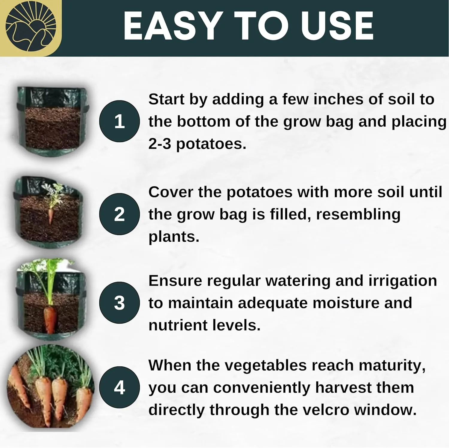 Potato Grow Bags 10 Gallon Grow Bags 5 Pack