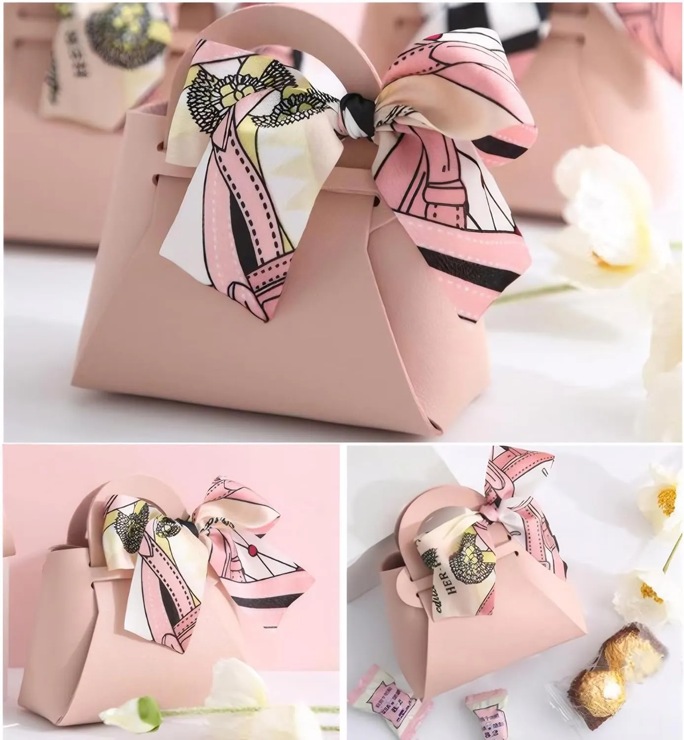 qczoyp Leather Gift Bags with Handles: 10 Pcs Party Favor Bags with Ribbon, Reusable Mini Gift Bags for Birthdays, Baby Shower,Weddings,Party Favor, Holiday Presents (Purple)